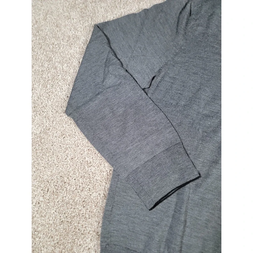 Banana Republic Luxury Blend Mens XL Gray Sweater Silk Wool V-Neck Long Sleeve